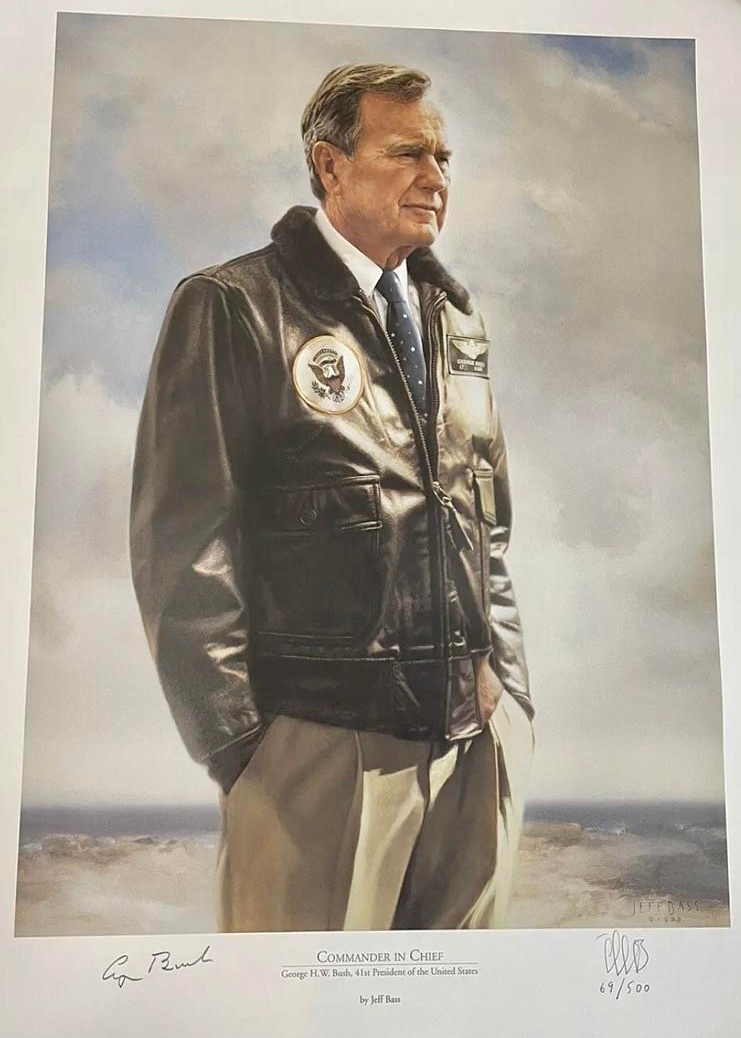 George Bush 18x24 Framed Signed Lithograph Limited Release #69/500